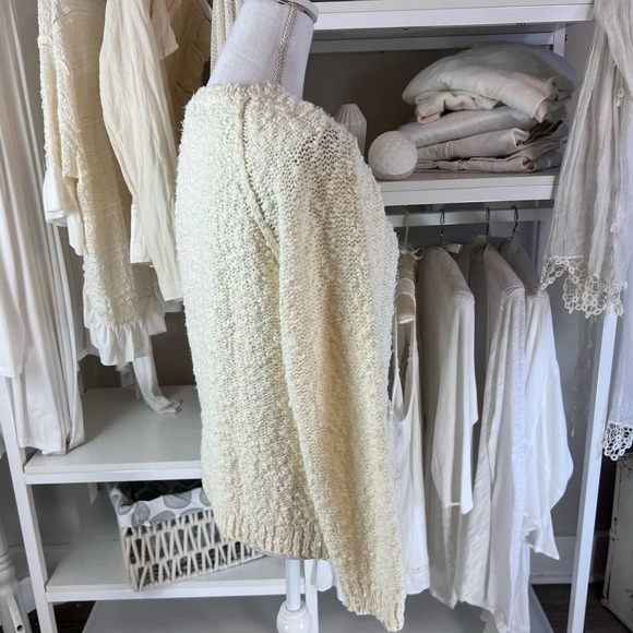 CHAUS women’s cream, popcorn, knit, sweater, size small, soft, feminine #1483 - Picture 5 of 8